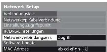 PANASONIC TX-P42UT30E - Auswahl [Netzwerkverbindungseinstellungen] - 1