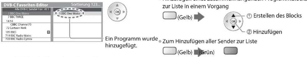 PANASONIC TX-P42UT30E - Auflisten der DVB-Favoriten-Programme [Favoriten bearbeiten] - 6