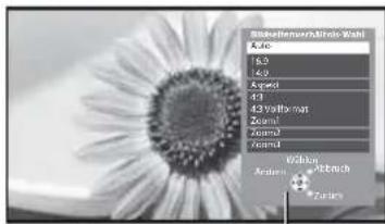 PANASONIC TX-P42UT30E - Rufen Sie die Bildseitenverhältnis-Wahlliste auf. - 2