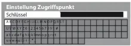 PANASONIC TX-P42UT30E - Geben Sie den Verschlüsselungscode des Zugangspunktes ein (Legen Sie die Zeichen nacheinander fest) - 1