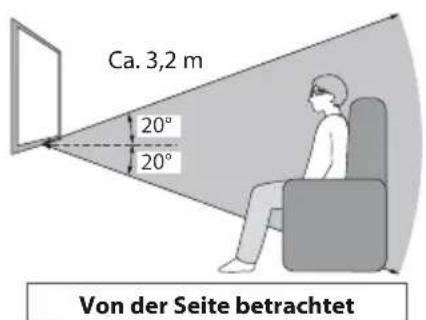 PANASONIC TX-P42UT30E - Maximale Reichweite der aktiven 3D Shutterbrille - 2