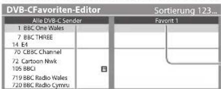 PANASONIC TX-P42ST30E - Auflisten der DVB-Favoriten-Programme [Favoriten bearbeiten] - 1