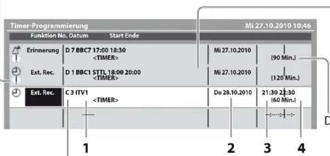 PANASONIC TX-P42S30 - ! : Wird angezeigt, wenn sich Timer-Programmierungsereignisse überlappen - 1