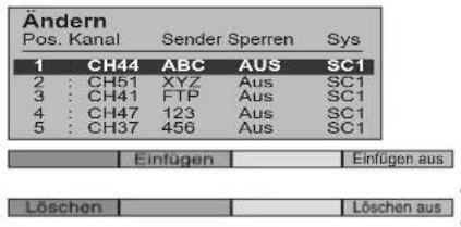 PANASONIC TX-26LX6F - Einen Sender einfügen / löschen - 3