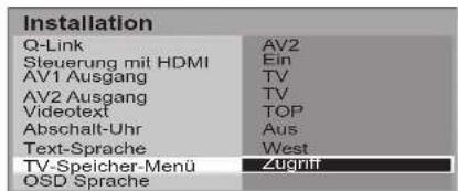 PANASONIC TX-26LX6F - TV-Speicher-Menü – Übersicht - 4