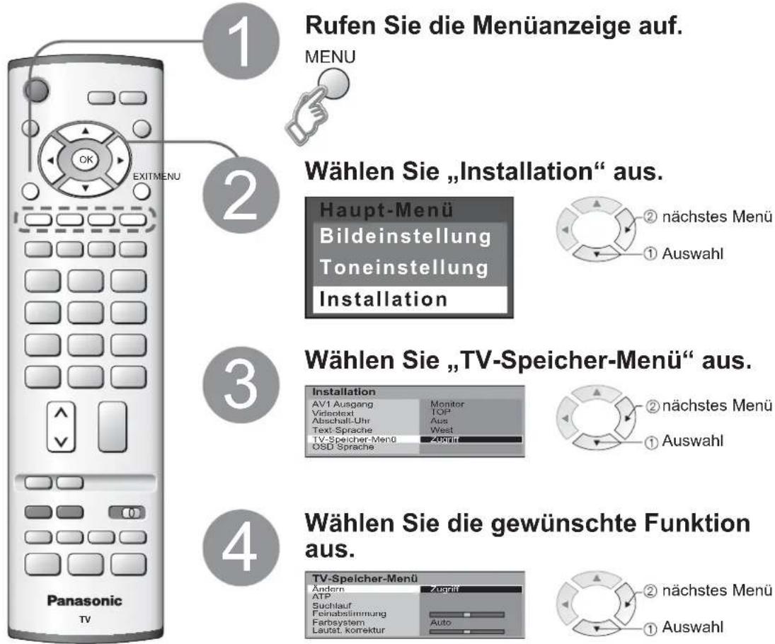 PANASONIC TX-20LA70 - Ändern und Einstellen von Kanälen - 1