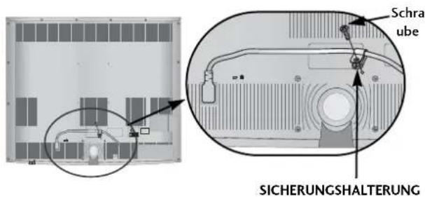 LG 47LH3000BEU - Befestigen des Netzkabels - 1