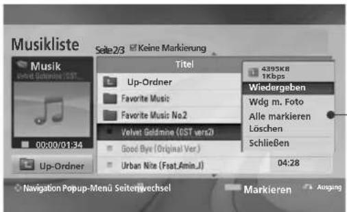 LG 47LH3000BEU - Titelauswahl und Untermenü - 2