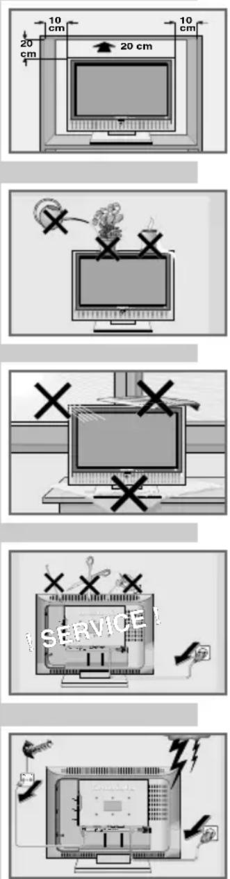 GRUNDIG Lenaro 20 LCD 51-7606 TOP - AUFSTELLEN UND SICHERHEIT - 1