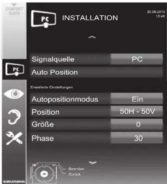 GRUNDIG Hamburg 26 VLC 8100 S - Einstellungen zum PC-Betrieb - 1