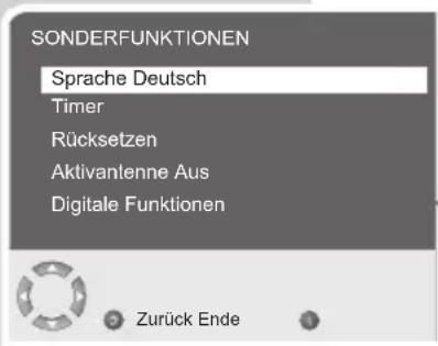 GRUNDIG Davio 20 LCD 51 5732 DVB T - Komfort-Funktionen im Menü »Sonderfunktionen« - 1
