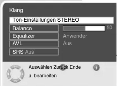 GRUNDIG Cinemo 46 LXW 117-8735 REF - Ton-Einstellungen - 1