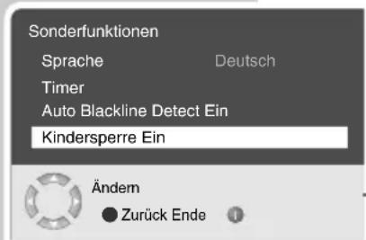 GRUNDIG Cinaro 32 LXW 82 6612 REF - Kindersperre abschalten - 1