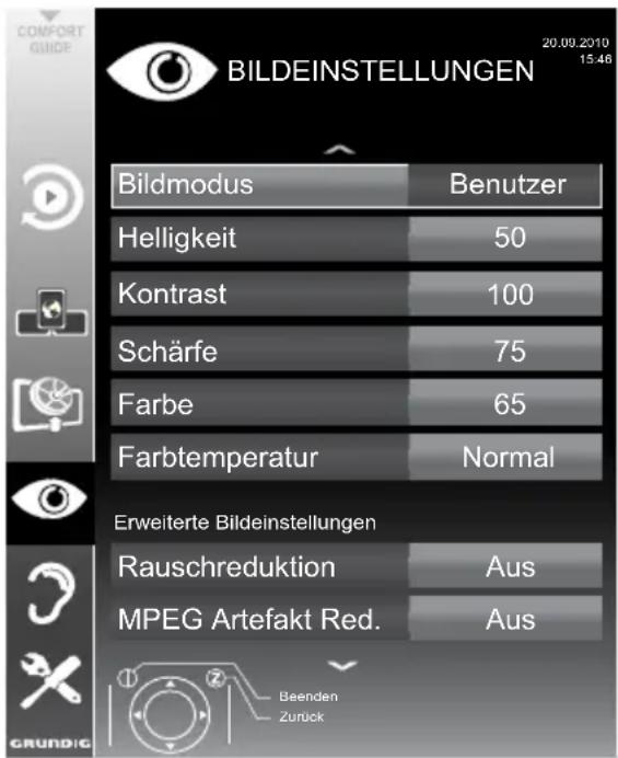 GRUNDIG Vision 8 46 VLE 8160 SL - Bildeinstellungen - 1
