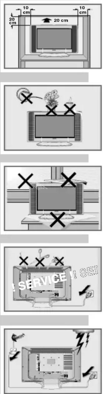 GRUNDIG Cinaro 26 LXW 68 6612 - AUFSTELLEN UND SICHERHEIT - 1