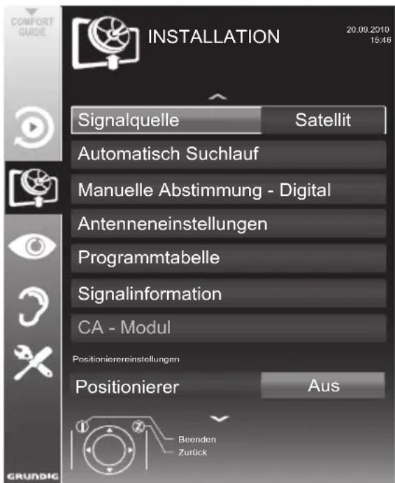 GRUNDIG 40 VLE 8041 S - Digitale Fernseh-Programme eines Satelliten automatisch suchen - 1