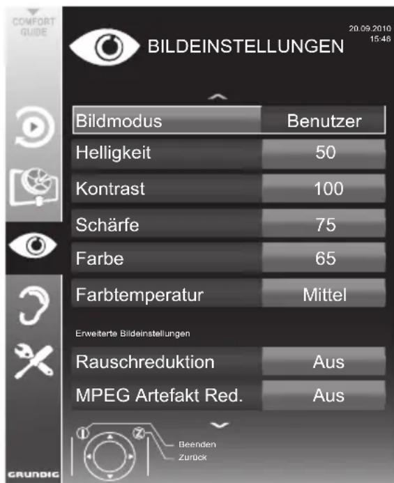 GRUNDIG 40 VLE 8041 S - Bildeinstellungen - 1