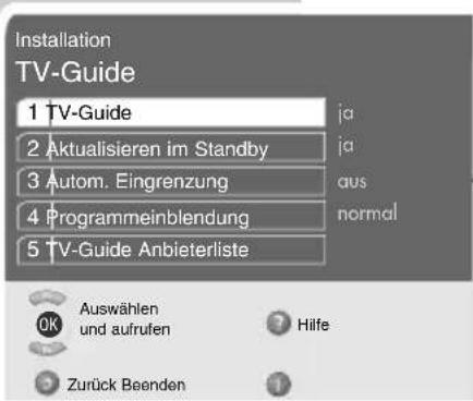 GRUNDIG 32LXW 82-9732 DL - Einstellungen für den TV-Guide - 1