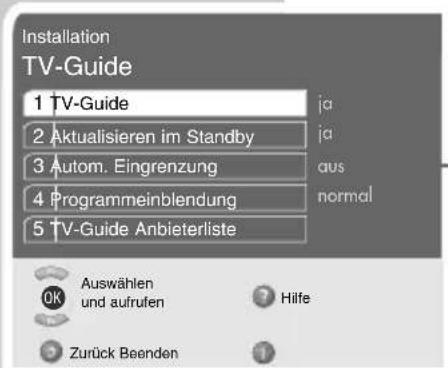 GRUNDIG 26LXW689732 - Einstellungen für den TV-Guide - 1