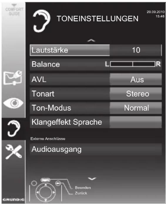 GRUNDIG 22 VLE 2100 - Toneinstellungen - 1