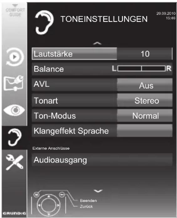 GRUNDIG 22 VLC 2103 C - Toneinstellungen - 1