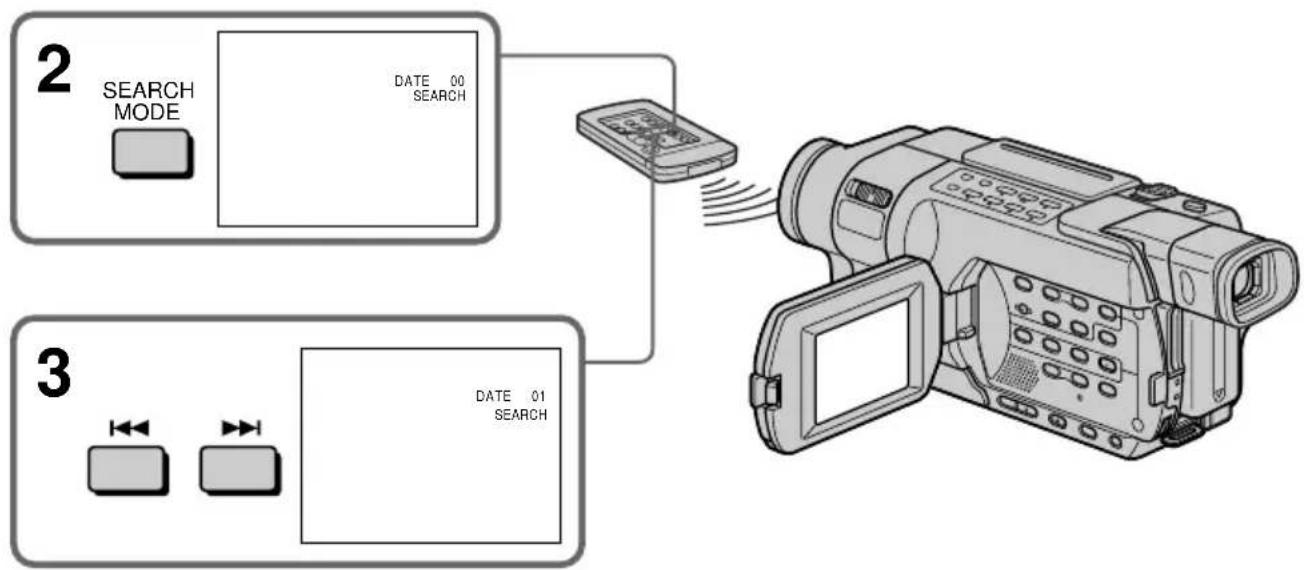 SONY DCR-TRV345 - Beelden opzoeken op de opnamedatum - DATE SEARCH - 3