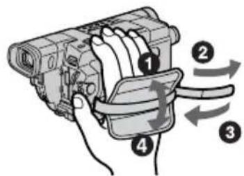 SONY DCR-TRV345 - Vastmaken van de handgreepband - 1