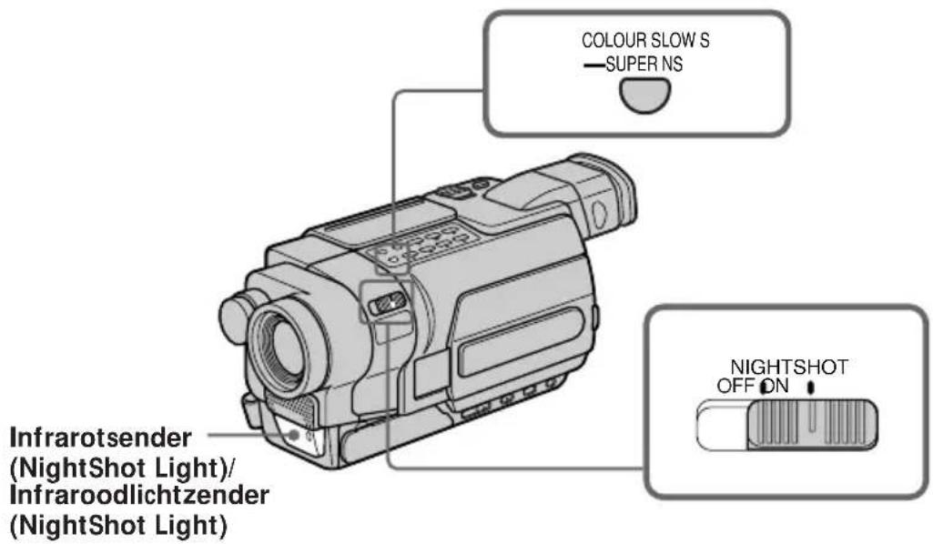 COLOUR SLOW S — SUPER NS Infrarotsender (NightShot Light)/ Infraroodlichtzender (NightShot Light) NIGHTSHOT OFF ON
