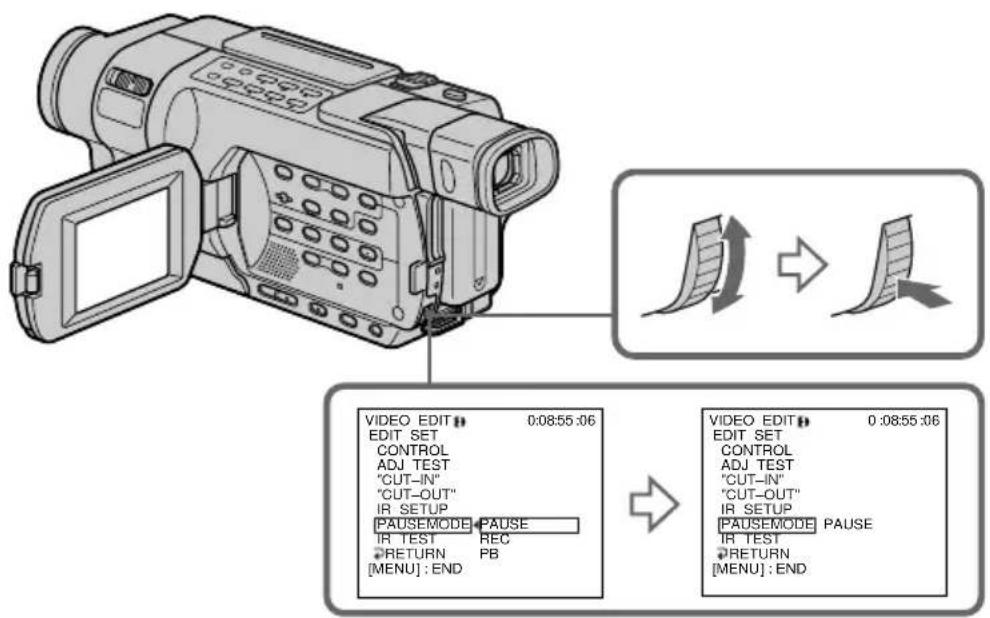 SONY DCR-TRV345 - De standen instellen om de opnamepauzestand op de videorecorder uit te schakelen - 1