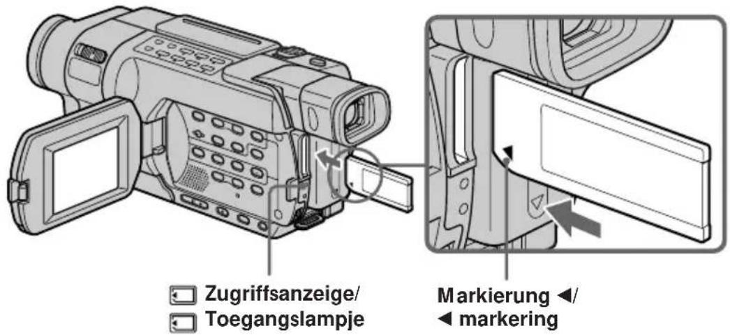 Zugriffsanzeige/ Toegangslampje Markierung ◀/ ▲markering