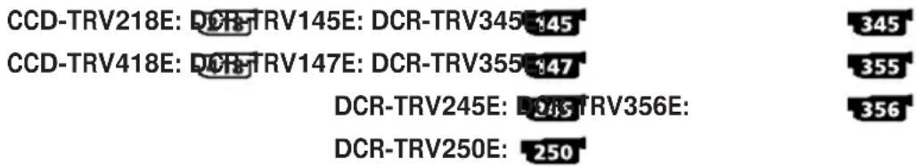 CCD-TRV218E: DCR-TRV145E: DCR-TRV345 345 CCD-TRV418E: DCR-TRV147E: DCR-TRV355 355 DCR-TRV245E: LCR-TRV356E: 356 DCR-TRV250E: 250