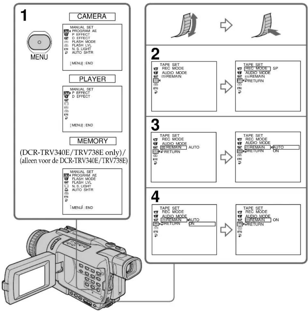 SONY DCR-TRV238 - Wijzigen van de oorspronkelijke menu-instellingen - 1