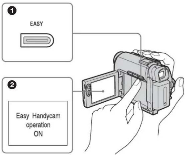 SONY DCR-HC16 - Drücken Sie beim Aufnehmen bzw. Wiedergeben EASY. - 1