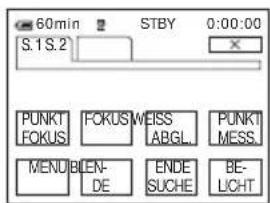 60min STBY 0:00:00 S.1.S.2 PUNKT FOKUS FOKUS WEISS ABGL. PUNKI MESS. MENUBIEN-DE ENDE SUCHE BE-LICHT