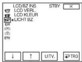 LCD/BZ INS STBY LCD VERL. LCD KLEUR LICHT BZ ↓ ↑ UITV. TRG