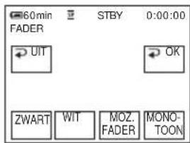 60min STBY 0:00:00 FADER ← UT ← OK ZWART WIT MOZ. MONO- FADER FADER TOON