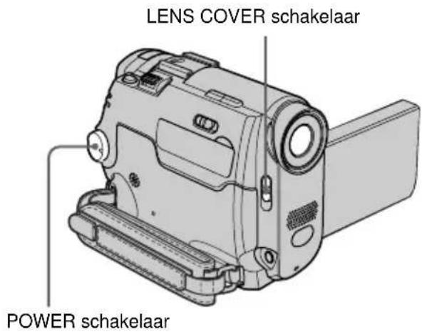 LENS COVER schakelaar POWER schakelaar