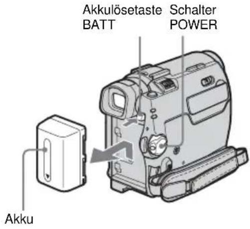 Akkulösetaste BATT Schalter POWER Akku