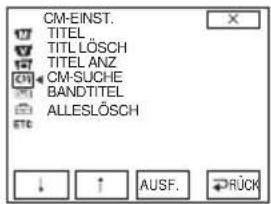 CM-EINST. TITEL ... TITL LÖSCH TITEL ANZ CM-SUCHE BANDTITEL ALLESLÖSCH ↓ ↑ AUSF. RÜCK