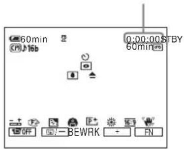 SONY DCR-HC16 - Aanduidingen op het LCD-scherm en in de beeldzoeker - 1