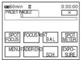 60min PAGE1 PAGE2 0:00:00 SPOT FOCUS FOCUS WHT BALT SPOT METER MENU FADER END SCH EXPOS- SURE