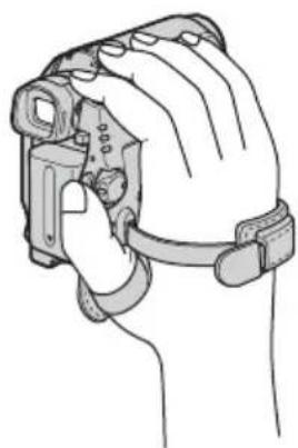 SONY DCR-HC16 - Verwenden des Riemens als Handgelenksriemen - 3