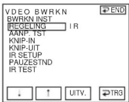 VDEO BWRKN BWRKN INST RECEILING IR AANP.TST KNIP-IN KNIP-UT IR SETUP PAUZESTND IR TEST ↓ ↑ UITV. TRG