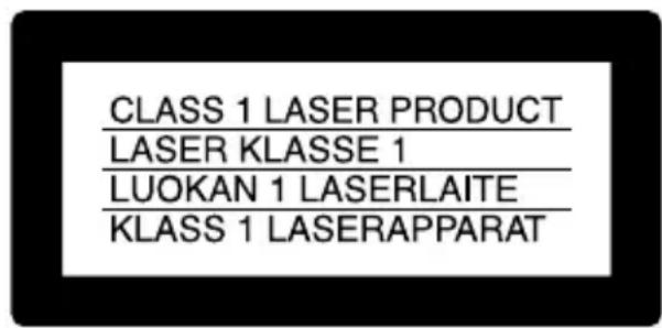 CLASS 1 LASER PRODUCT LASER KLASSE 1 LUOKAN 1 LASERLAITE KLASS 1 LASERAPPARAT