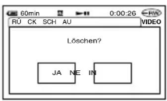 60min RÜ CK SCH AU Löschen? JA NE IN