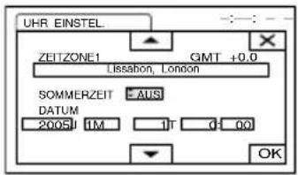 UHR EINSTEL ZEITZONE1 GMT +0.0 Lissabon, London SOMMERZEIT -AUS DATUM 2005J 1M 1T 0-00 OK