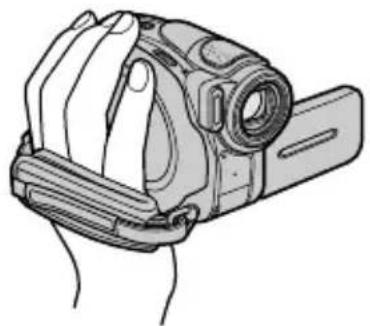 SONY DCR-DVD635E - Stap 3: De camcorder inschakelen en vasthouden - 4
