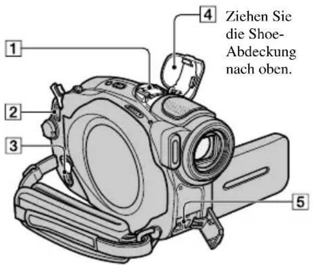 1 2 3 4 5 Ziehen Sie die Shoe- Abdeckung nach oben.