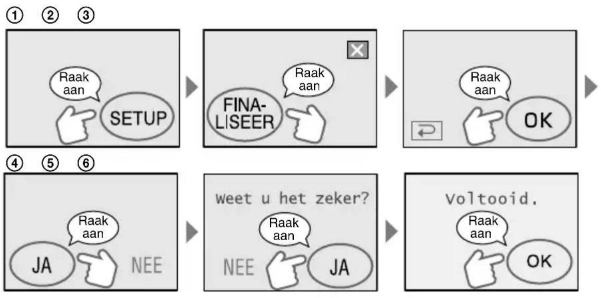 SONY DCR-DVD7032E - Raak bij de volgende stappen het LCD-scherm aan. - 1