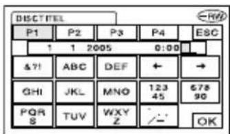 DISCTTEL P1 P2 P3 P4 ESC 1 1 2005 0:00 &?! ABC DEF ← → GHI JKL MNO 123 678 PQRS TUV WXY 45 90 /- OK